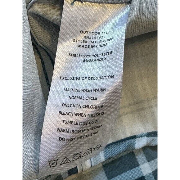 Eddie Bauer Fishing Short Sleeve Button Down Collared Blue Striped Shirt Size XL - Picture 5 of 7